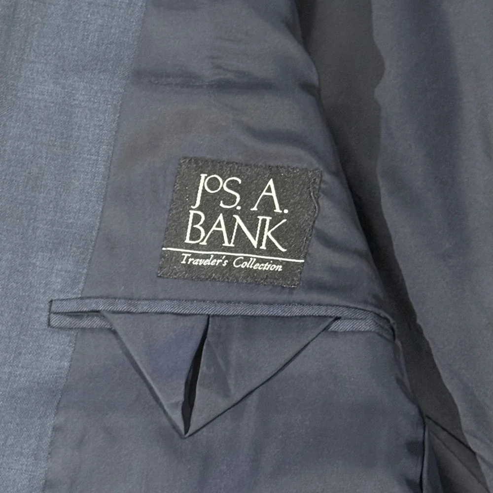 JOS. A. BANK Mens Blazer 43L Slim-Fit Traveler's Collection 100% Wool Sport Coat